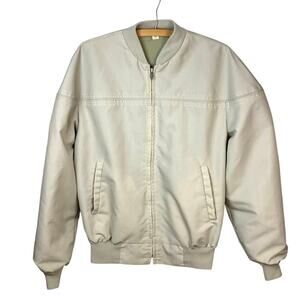 Vintage Beige Utility Bomber Grandpa Jacket - Size L  42-44